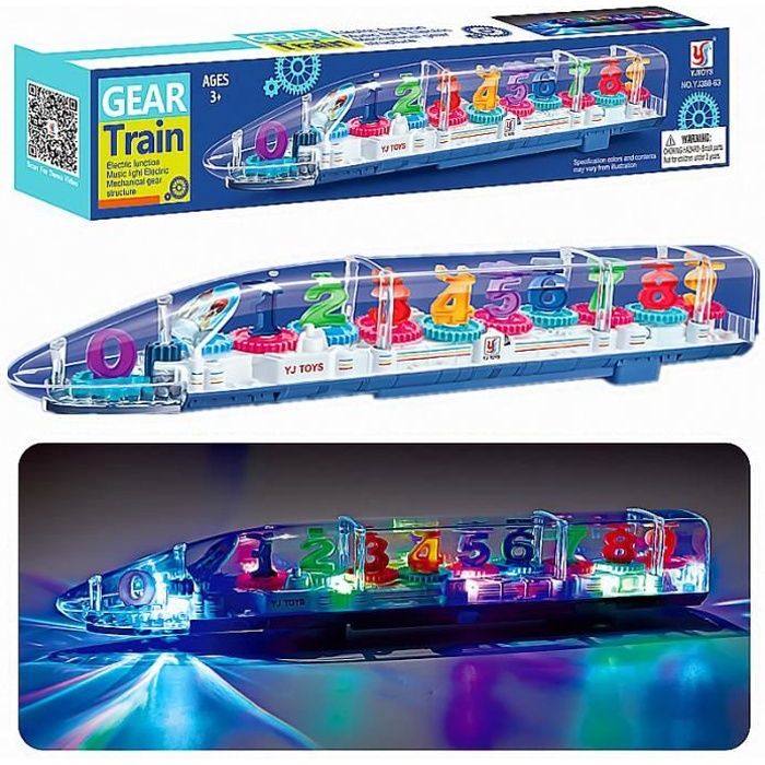 Train Electrique pour Enfants avec Lumières LED et Musique, Train