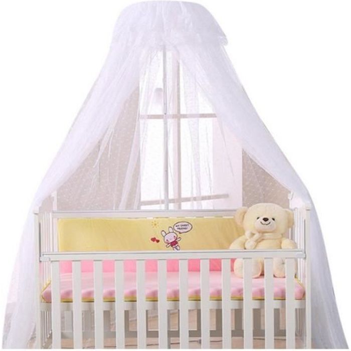 Grand Ciel De Lit Avec Support Moustiquaire Pour Lit Bebe Protecteur Lit Contre Insectes Araignees Moustiques Avec Poteau Blanc Cdiscount Puericulture Eveil Bebe