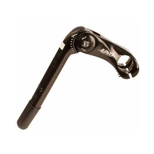Potence de guidon réglable Kalloy Uno - VTT / Vélo de route - Noir - Aluminium - 222 mm - 180 mm - 254 mm
