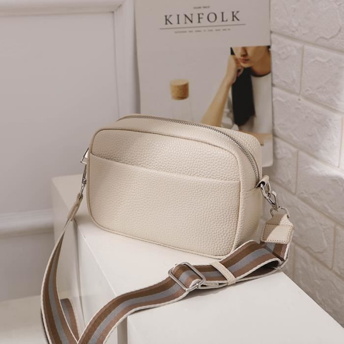 Beige Sacs bandouli re large sangle pour femmes Sacs main