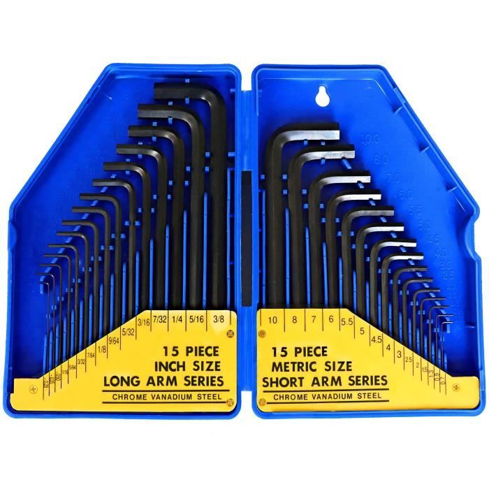S R Cles Allen Coffret 30 Cles Hexagonales 0 7 A 10 Mm Et 0 028 A 3 8 Pouces Achat Vente Cle Allen S R Cles Allen Coffret 30 Cdiscount