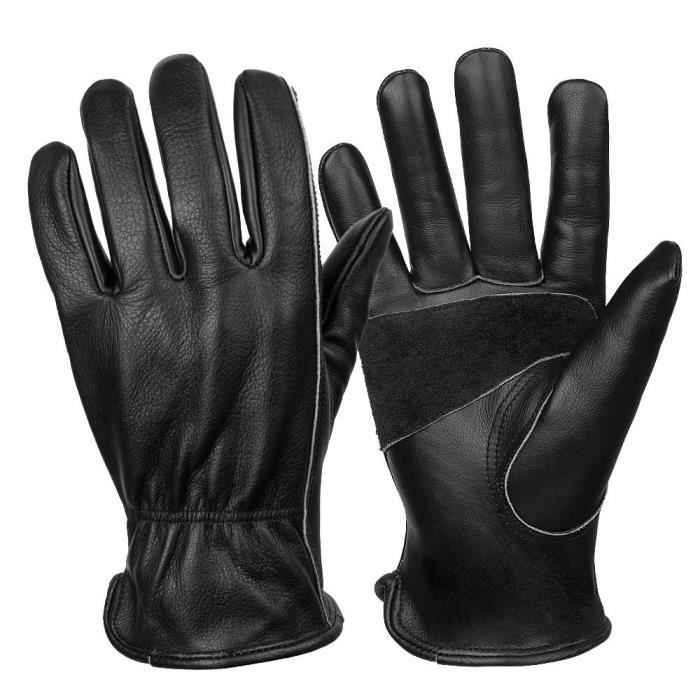 Taille L - Black1005 - Gants de travail en cuir à poignée Flexible, poignet  extensible, robuste, en peau de v - Cdiscount Bricolage