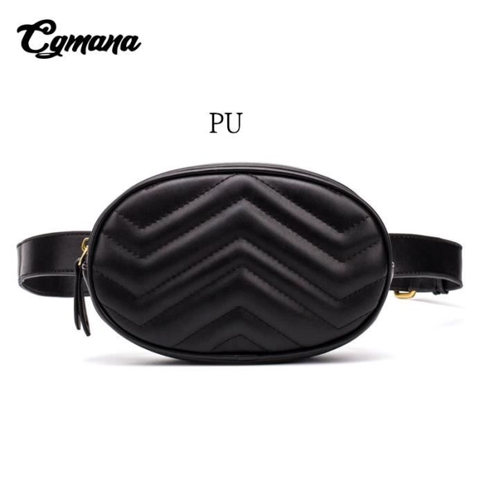 Sac banane taille en cuir et velours pour femmes marque de luxe
