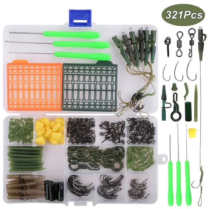 Outils de pêche,Kit d'accessoires de pêche à la carpe,matériel Anti  emmêlement,clips de plomb,outil de connecteur pivotant,mat - Cdiscount Sport