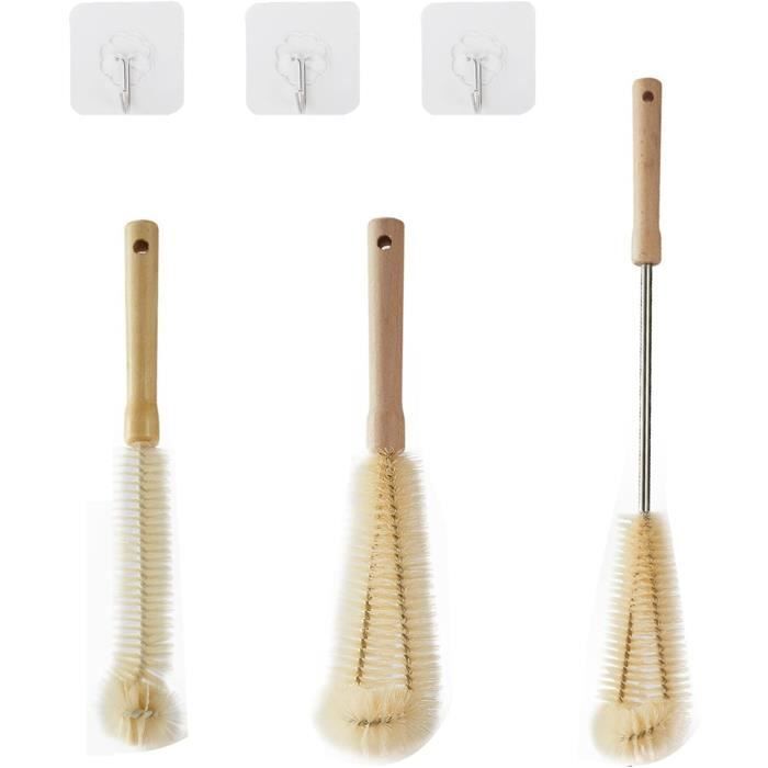 3 Pcs Goupillon Bouteille En Verre Brosse Longue Nettoyeur Biberon Lave Bouteille Pour Laver La