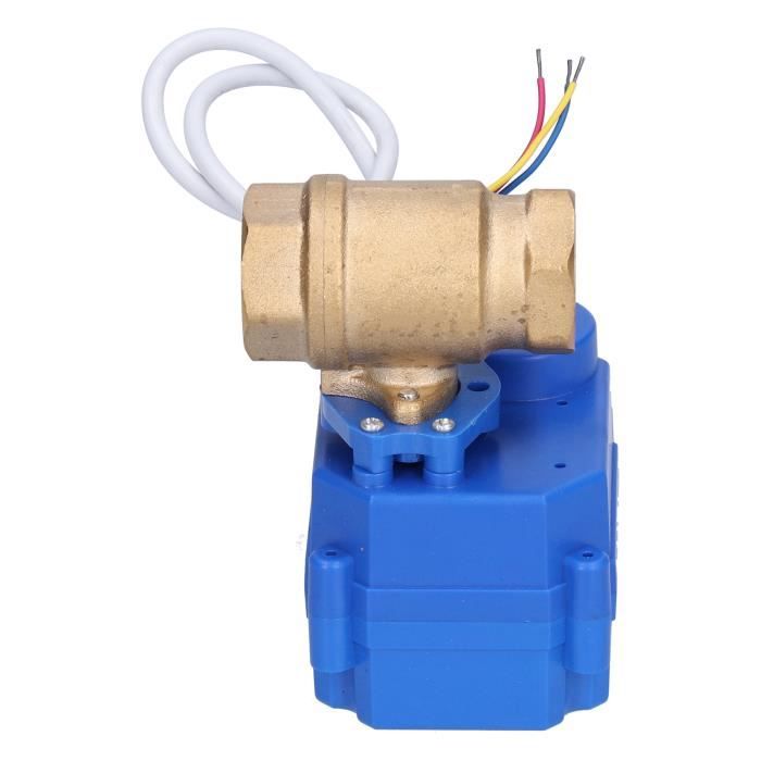 Vanne à Bille Motorisée IP67 3/4" - Laiton, 3 Fils 2 Commandes, AC220V/DC12V/24V - Pour Eau Chaude/froide, Contrôle Automatique - 8