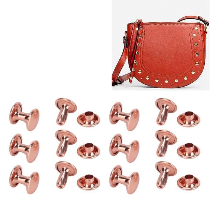 100 Set Rivets En Cuir Double Rivet Tubulaire Rivet Clous Goujons De Double Casquette En Métal