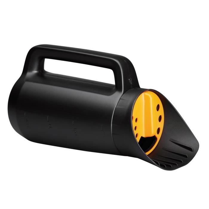 Epandeur Fiskars Solid - bouton de réglage - options de débit - système de verrouillage