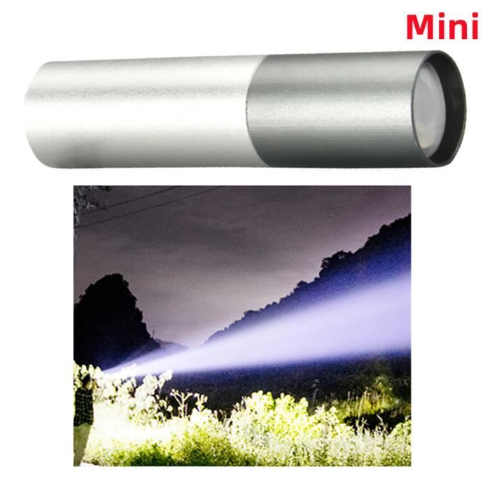 mini lampe de poche super lumineuse q5 led torche pour adultes enfants zoomable étanche portable usb rechargeable camping randonnée