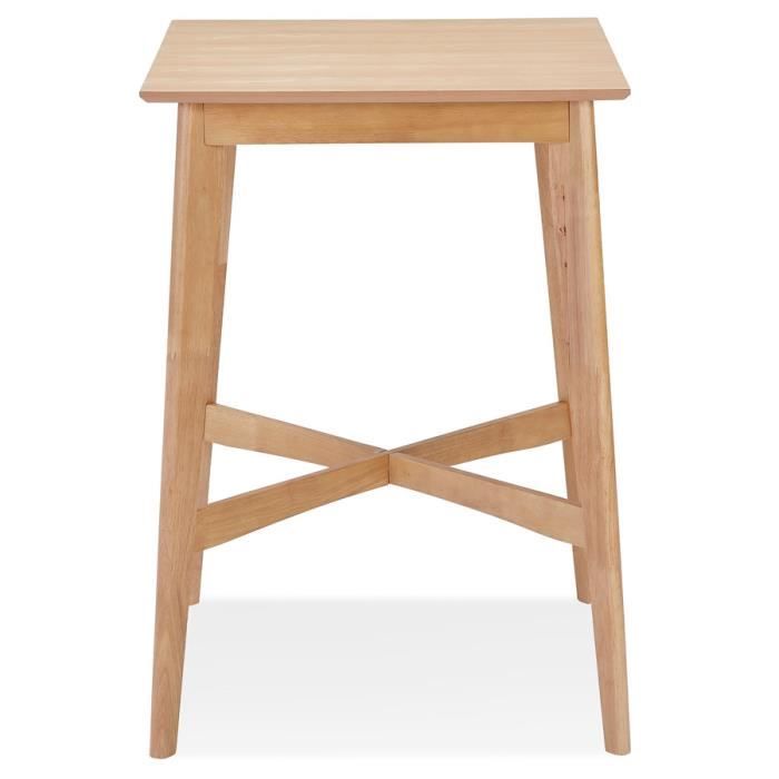 table haute kokido en bois finition naturelle - dimensions : 70x70x105 cm