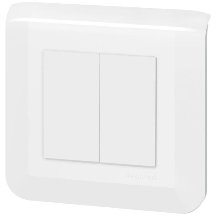 LEGRAND - Mosaic double interrupteur va et vient 10A blanc complet