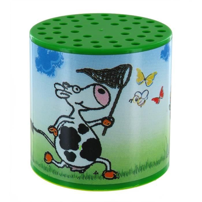 Boîte à meuh ou boîte à vache : boîte à meuh pour entendre le cri mécanique d'une vache avec vaches humoristiques dessinées