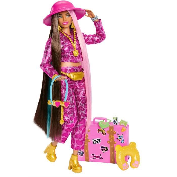 Poupée BARBIE EXTRA SAFARI - MATTEL - HPT48 - Tenues tendance - Accessoires de voyage - Cheveux long