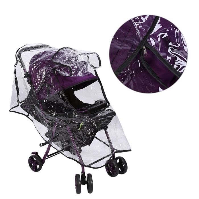 Couverture De Pluie Double Poussette - Couvercle Pram Avec Fermeture Éclair Et Protection Complète