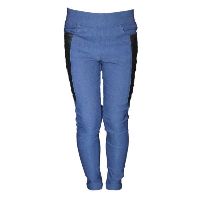 Pantalon Fille Bleu Marine Enfant Viscose Polyester Elasthanne bleu marine Cdiscount Sport