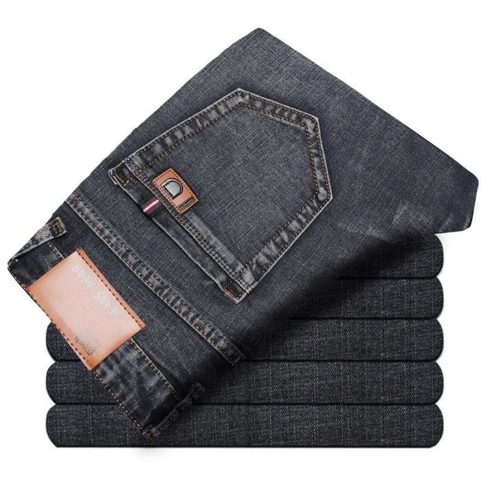 Jeans Homme slim Droit Pantalon denim Homme Mode Casual habille Gris Gris Cdiscount Pret a Porter