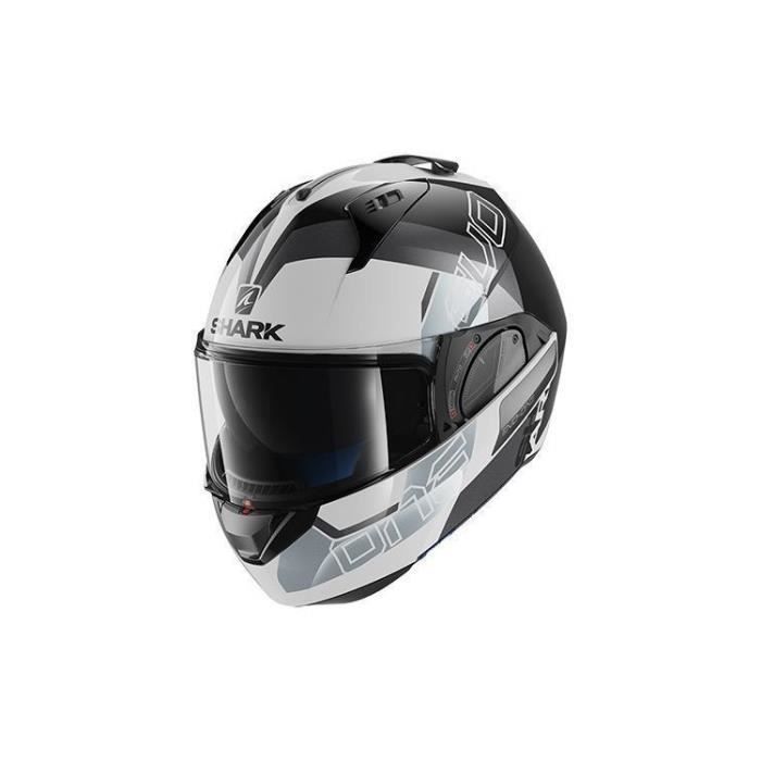 SHARK Casque Modulable Evo One 2 SLASHER BLANC NOIR GRIS - Cdiscount Auto