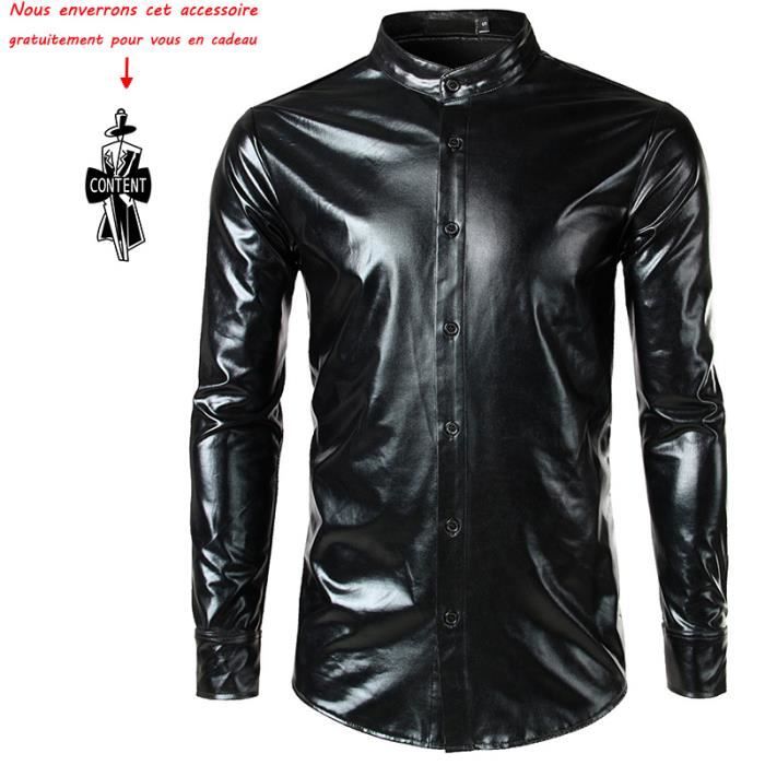 Chemise homme cuir best sale