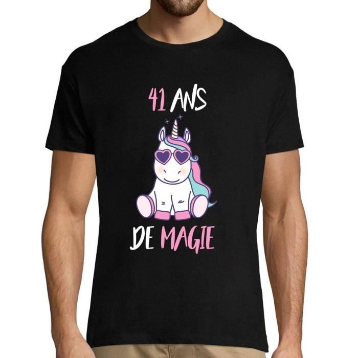 41 Ans De Magie Licorne Anniversaire T Shirt Homme Age Pour Cadeau Original Collection Humour Xxxl Noir Cdiscount Pret A Porter 41 Ans De Magie Licorne Anniversaire T Shirt Homme Age Pour Cadeau Original Collection Humour Xxxl Noir Cdiscount Pret A Porter