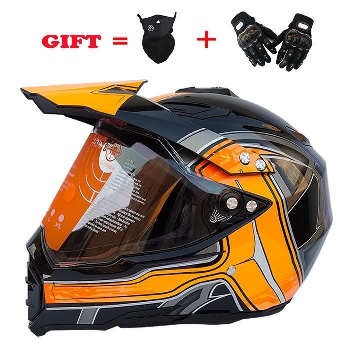 Intégral Casque Motocross Ensemble, avec Lunettes Gants