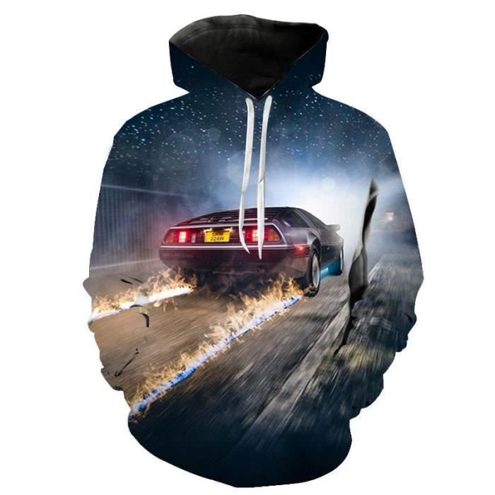 Sweats capuche imprim s en 3d Retour Vers Le Futur 3D Impression Hoodies Film Impression Hommes Femmes D contract Mode Sweat C