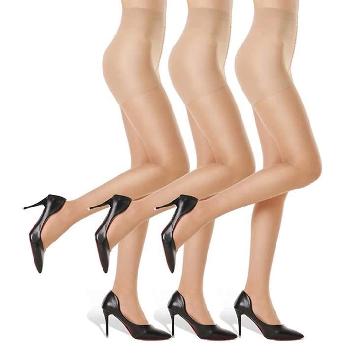 Collants Ventre Plat Indechirable 20D Marque 3 Paires Taille libre XL Peau Femme Peau Cdiscount Chaussures