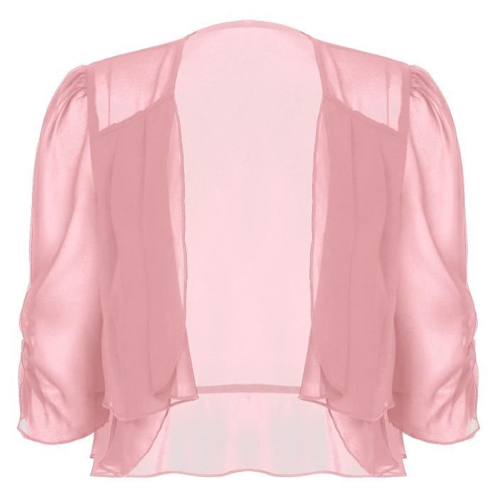 Gilet court rose deals poudré femme