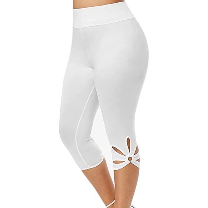 Comfort Stretch Pantalon Femme - Legging longueur 7/8 blanc