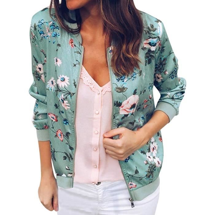 Blouson Motard Enfant Imprimé Floral Denim - Veste Printemps Automne Pour Fille Et Garçon