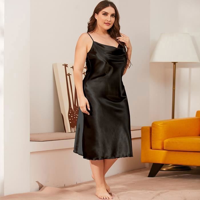Chemise de nuit satin noir store