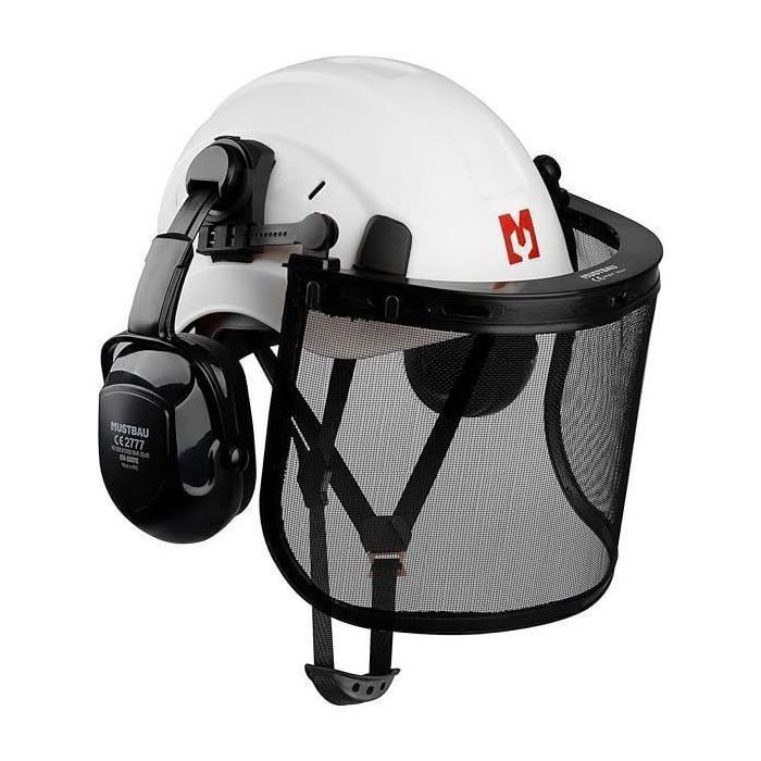 Protection Visage Débroussailleuse Tronçonneuse Mustbau Casque De Sécurité Pour Tronçonneuse, Casque De Protection Avec Protection Visage Jardinage