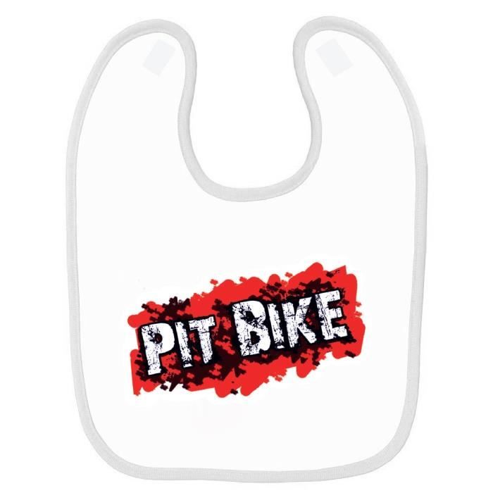 Bavoir Bebe Imprime Pit Bike Logo Rouge Blanc Cdiscount Puericulture Eveil Bebe