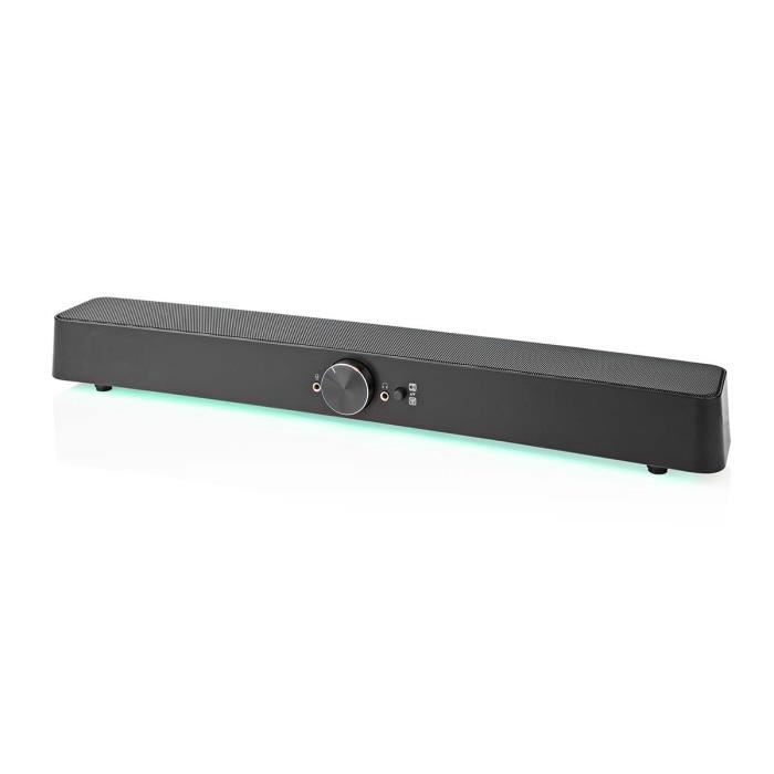 Enceintes Gaming Nedis 18W - USB & Jack 3.5mm - Pour PC Et Ordinateurs Portables - Son Stéréo Puissant