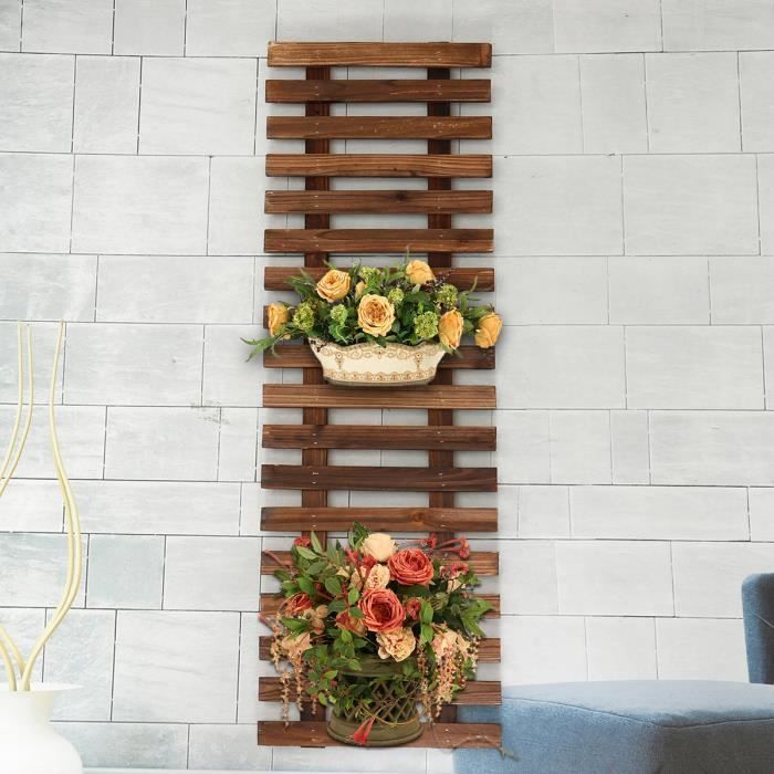 Neufu Meuble Support Plante Murale Echelle A Fleur Bois Deco