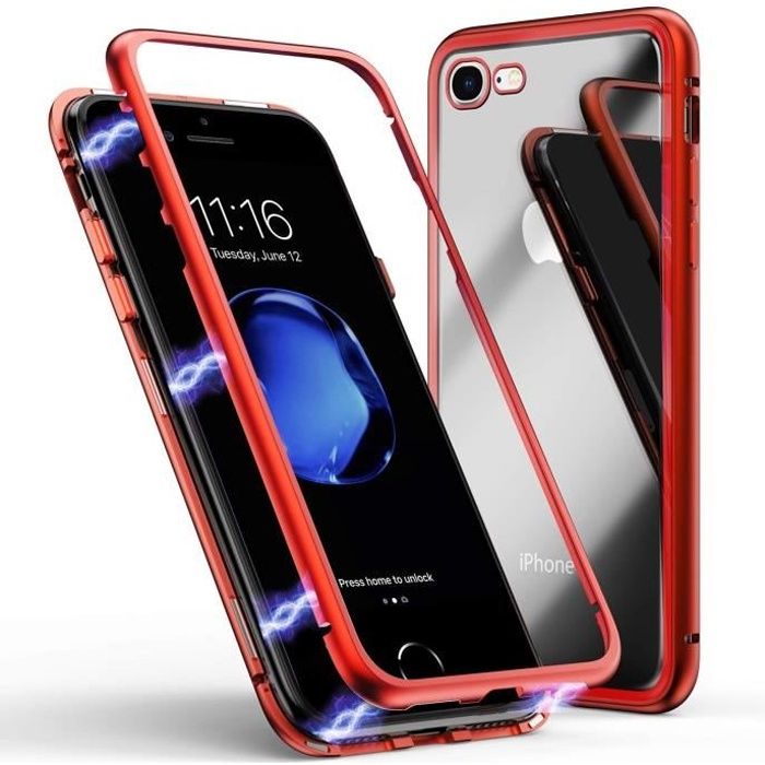 Lot de 2 Verre trempé avec bordures noires pour Iphone SE 2020 taille 4.7/iPhone 7 /iPhone 8