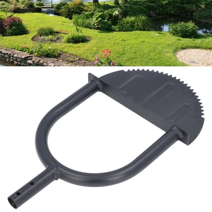 Coupe-Bordure Manuel Demi-Lune – Lame Dentée Tranchante – Outil Jardin Long Manche Pour Bordures Nettoyer Trottoirs Et Pelouses