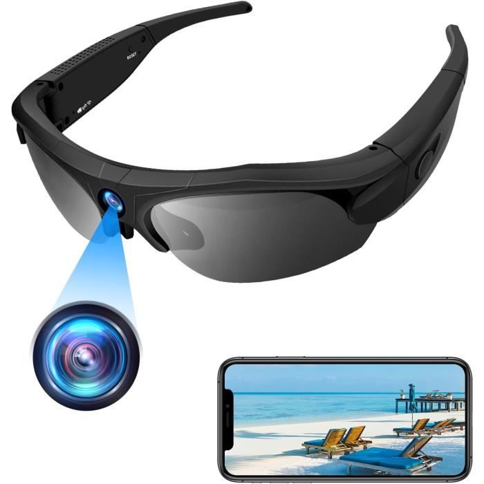 Fangming-Lunettes De Caméra D'action Lunettes De Soleil Caméra Vidéo, Caméra HD 1080p Intégrée, Lunettes Photo Frontale - Appareil Photo