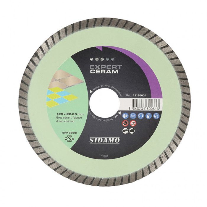 Disque Diamant Sidamo PRO Ceram 125mm - Coupe Grès Cérame Et Dalles