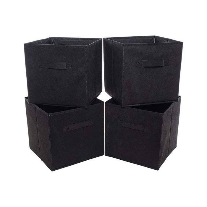 Cubes De Rangement Winter Shore Lot De 4 - 33x33x38 Cm Avec Porte-Étiquettes - Pour Vêtements, Jouets