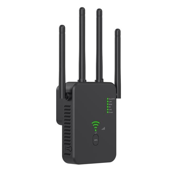 RéPéTeur WiFi Sans Fil 1200Mbps Routeur WiFi Amplificateur de Signal 2.4G5G Double Bande WiFi