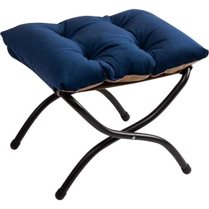 Repose-Pieds Pliable HollyHOME - Tabouret Ottoman Avec Coussin Détachable, Gris 47x36x36 Cm