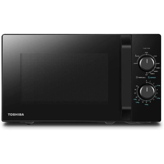 Four Micro-ondes Toshiba 20L Grill 1000W - MW2-MG20PF(BK) Noir - Cuisson Combinée, 5 Niveaux