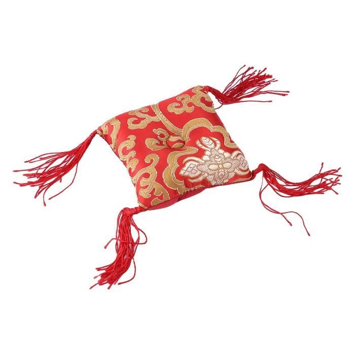 Tbest bol tapis Népal tibétain chantant bouddhisme poignée rouge bol  oreiller tapis Art artisanat décoration 10*10cm deco statuette