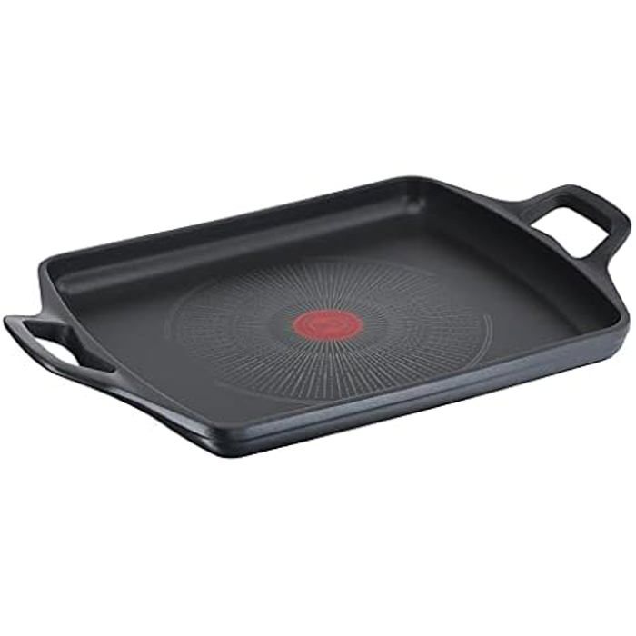 Plancha - TEFAL - Aroma On - Fonte daluminium 26x32 cm - Revêtement titane antiadhésif - Compatible tous feux