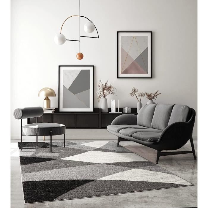 Tapis Moderne - The Carpet PEARL - Géométrique - Gris - 120x160