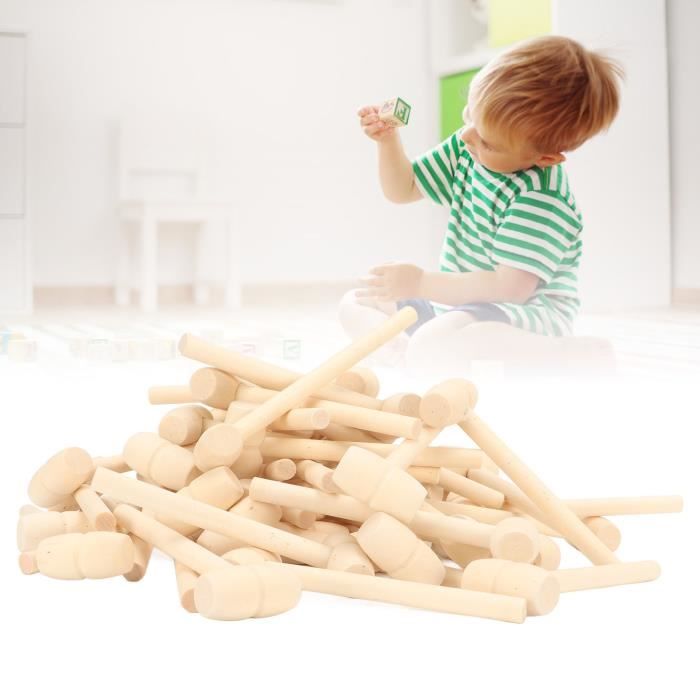 Falafoty Lot De 2 Jouets Marteaux En Bois Pour Enfants - Outils De Simulation Éducatifs