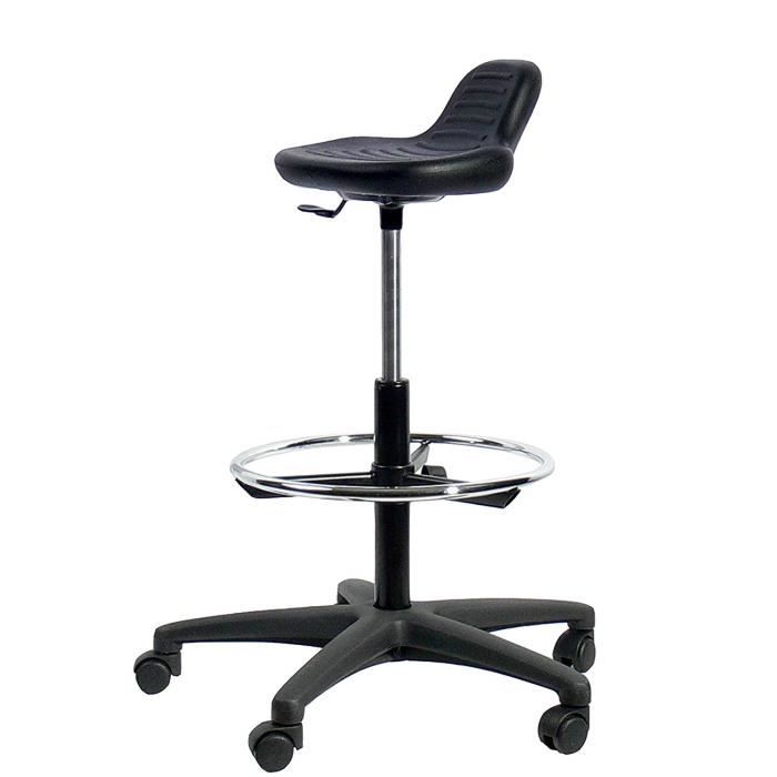 Stahulp / werkstoel TOP WORK 34 PU zwart / schuim metalen frame hjh