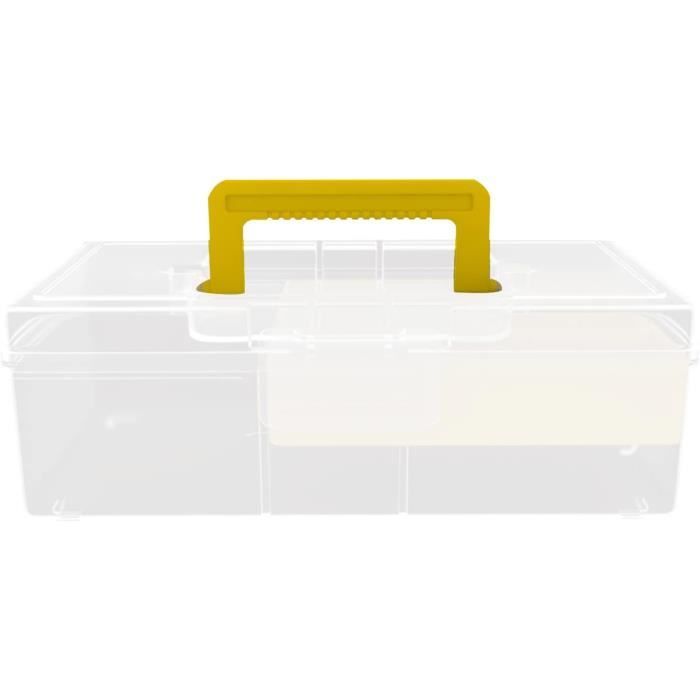 Boîte De Rangement Double Couche Pour Pêche – Plastique Robuste, 20x13x6 Cm, Poignée | Organisation Appâts, Hameçons, Petits Accessoires