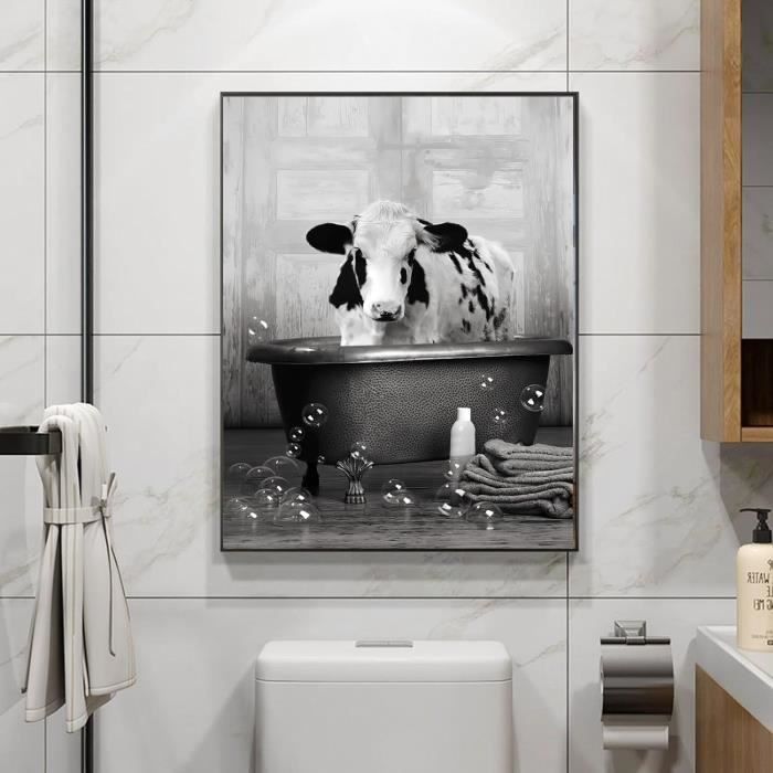 Lot De 2 Toiles Murales Animaux Drôles - Pour Salon, Chambre, Salle De Bain - Neuf Sous Rouleau