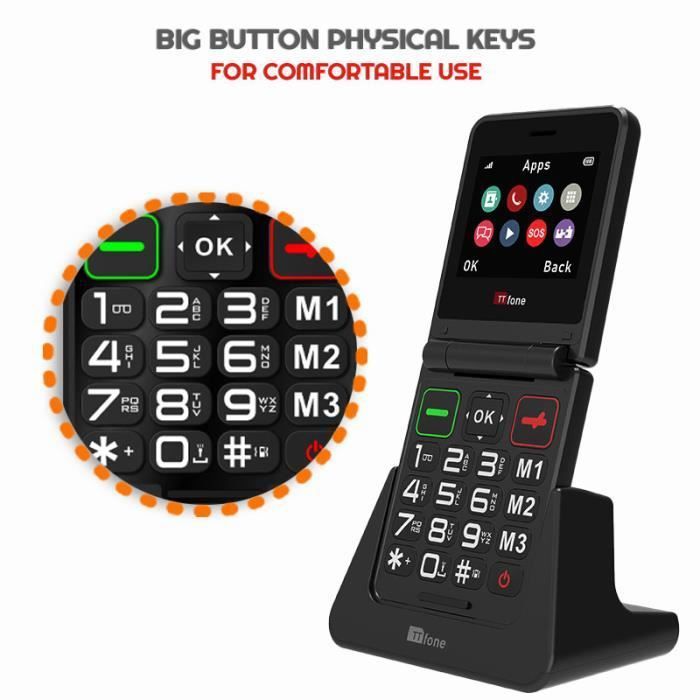 Téléphone à Clapet Pour Seniors : Gros Boutons, Son Fort, Utilisation Simplifiée